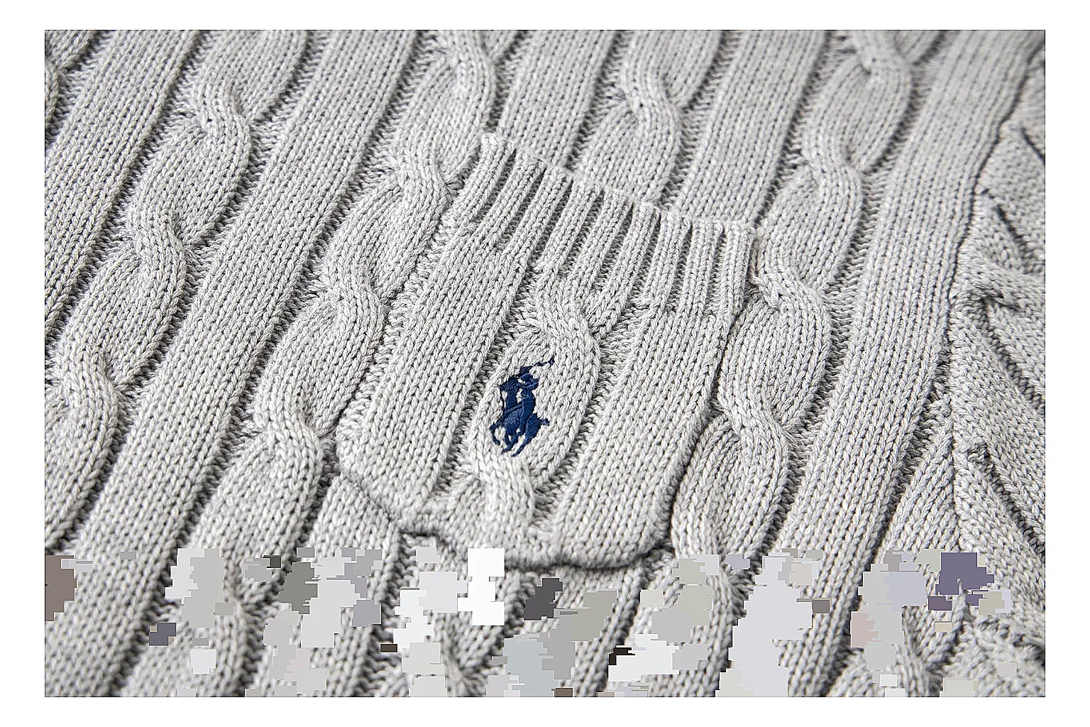 kakofindlist.com Polo Ralph Lauren Heather Grey Cable Knit Polo 0864 Heather Grey short-sleeve-knit product image