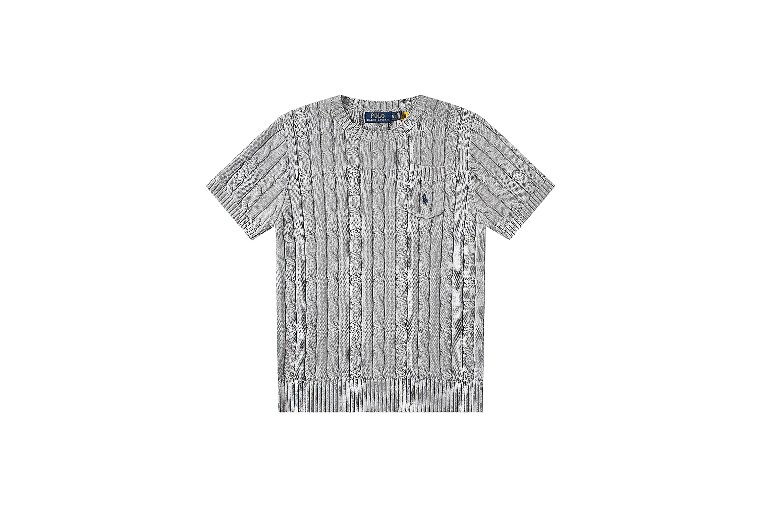 kakofindlist.com Polo Ralph Lauren Heather Grey Cable Knit Polo 0864 Heather Grey short-sleeve-knit product image thumbnail 2