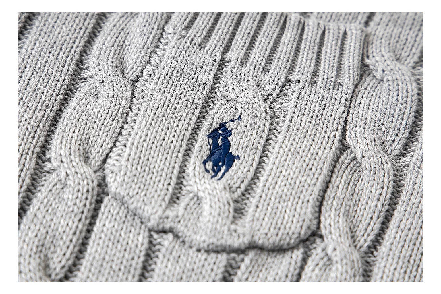 kakofindlist.com Polo Ralph Lauren Heather Grey Cable Knit Polo 0864 Heather Grey short-sleeve-knit product image thumbnail 5