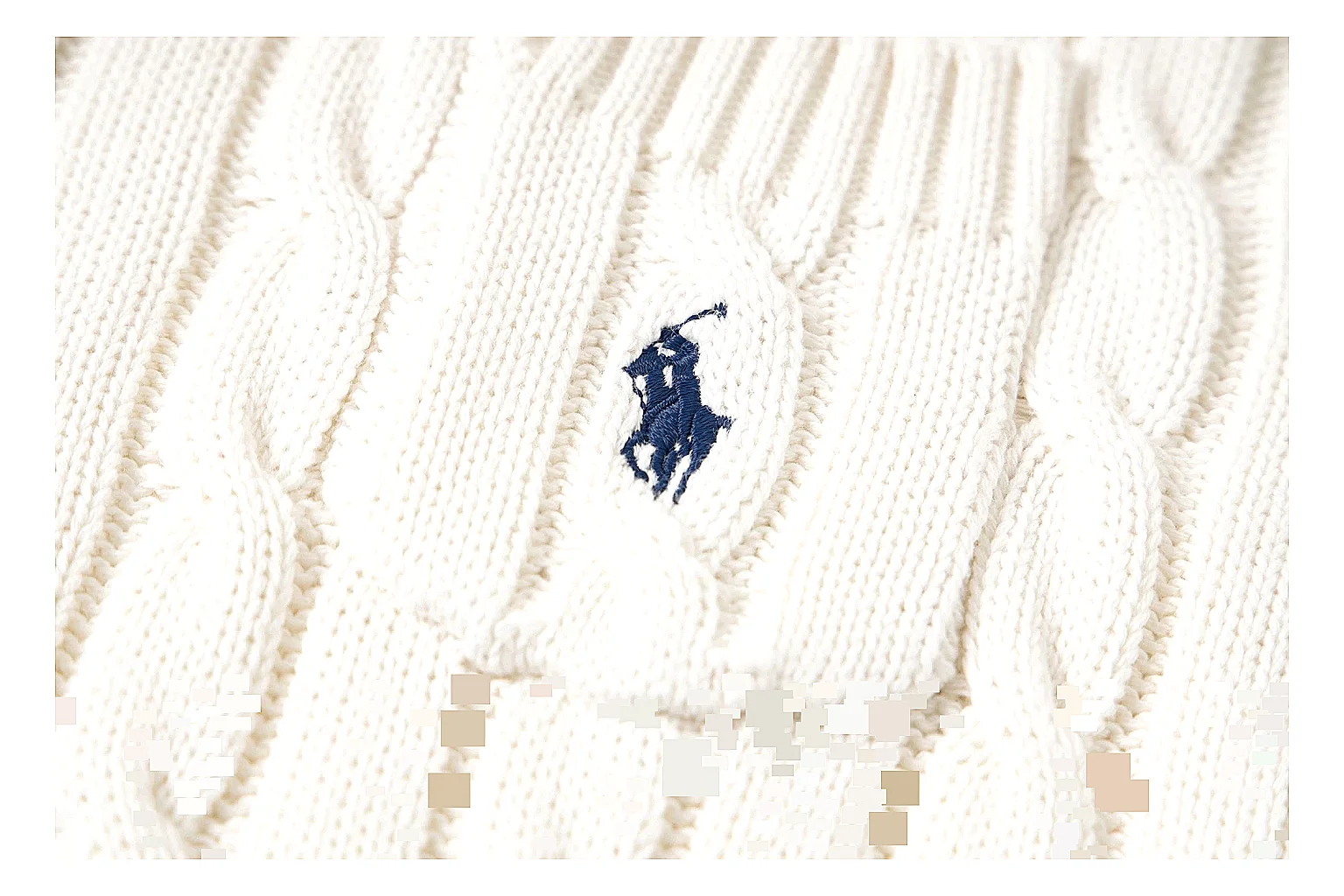 kakofindlist.com Polo Ralph Lauren Ivory Cable Knit Polo 0882 Ivory short-sleeve-knit product image