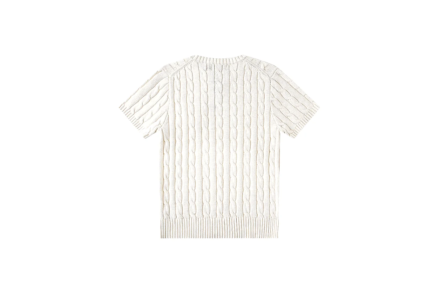 kakofindlist.com Polo Ralph Lauren Ivory Cable Knit Polo 0882 Ivory short-sleeve-knit product image thumbnail 3