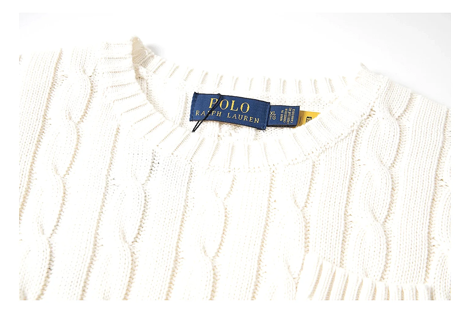 kakofindlist.com Polo Ralph Lauren Ivory Cable Knit Polo 0882 Ivory short-sleeve-knit product image thumbnail 4