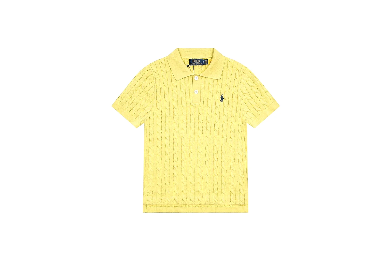 kakofindlist.com Polo Ralph Lauren Lemon Yellow Cable Knit Polo 0979 Lemon Yellow short-sleeve-knit product image thumbnail 2