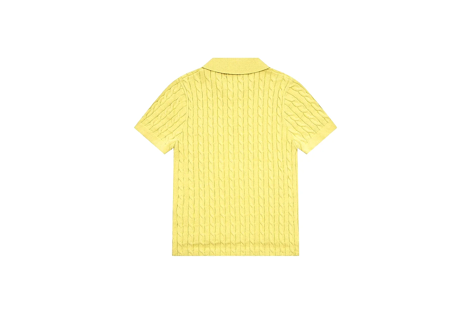 kakofindlist.com Polo Ralph Lauren Lemon Yellow Cable Knit Polo 0979 Lemon Yellow short-sleeve-knit product image thumbnail 3