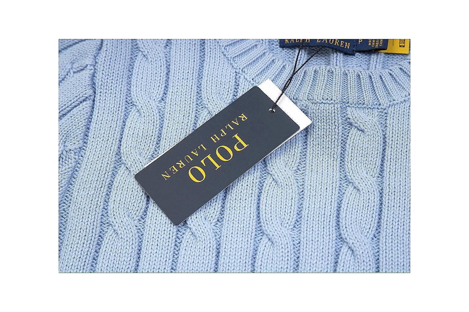 kakofindlist.com Polo Ralph Lauren Light Blue Cable Knit Polo 0638 Light Blue short-sleeve-knit product image thumbnail 4