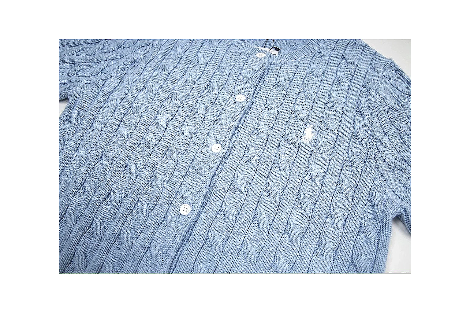 kakofindlist.com Polo Ralph Lauren Light Blue Cable Knit Polo 0945 Light Blue short-sleeve-knit product image thumbnail 6