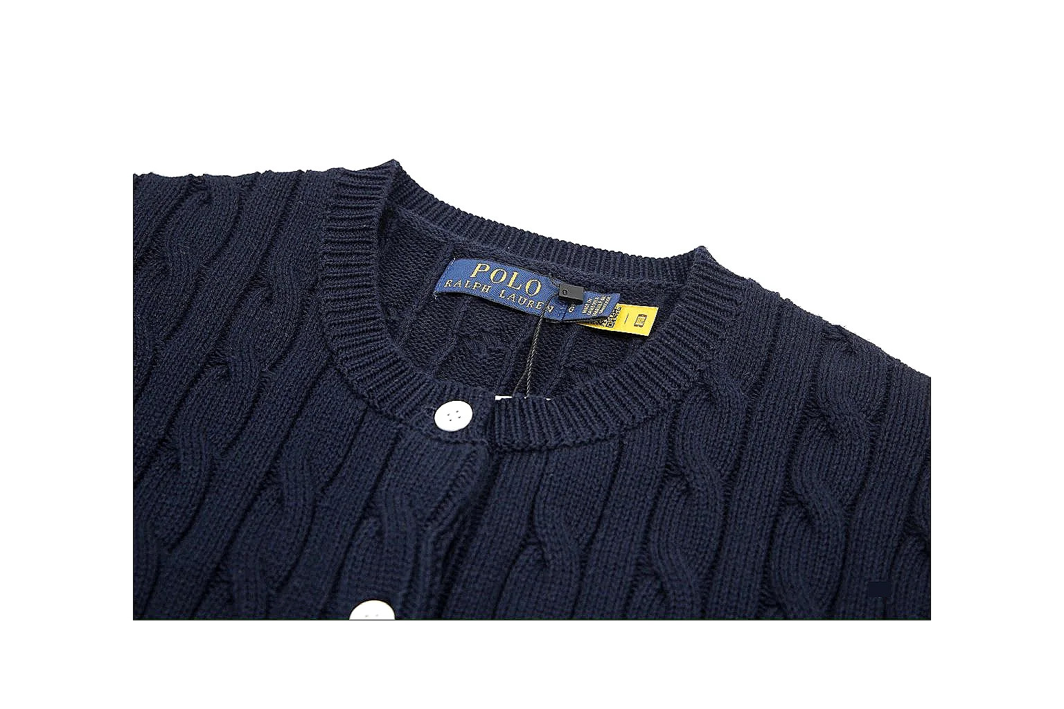 kakofindlist.com Polo Ralph Lauren Navy Cable Knit Cardigan 0960 Navy short-sleeve-knit product image