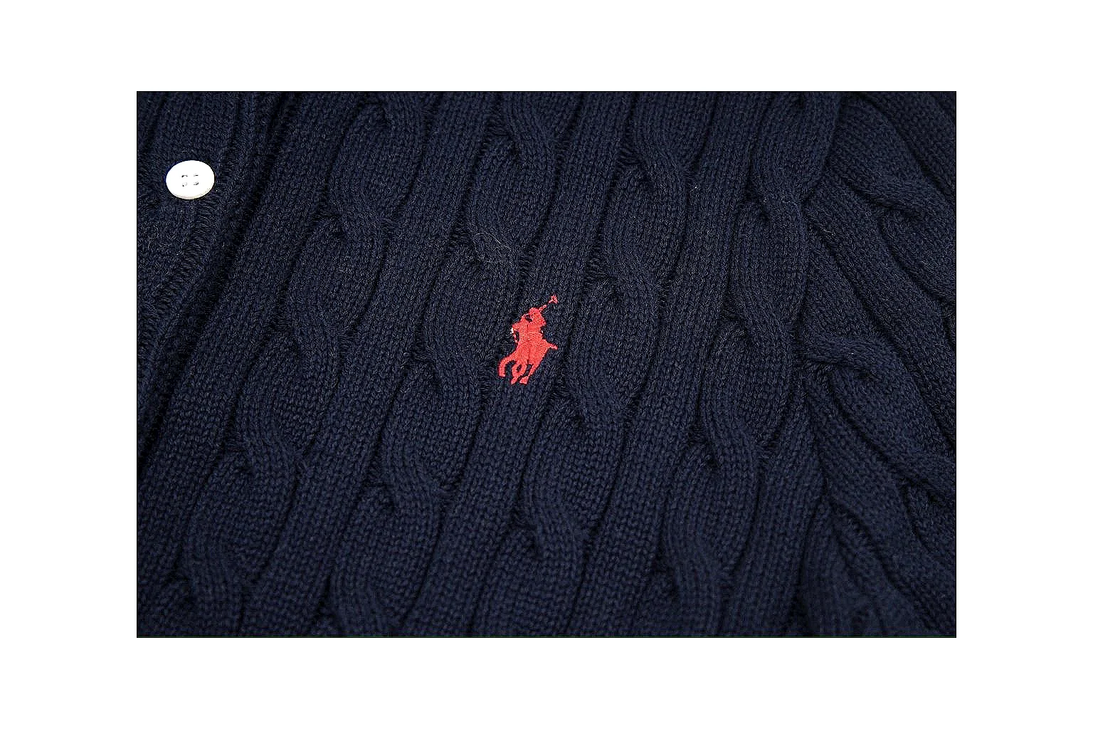 kakofindlist.com Polo Ralph Lauren Navy Cable Knit Cardigan 0960 Navy short-sleeve-knit product image thumbnail 4