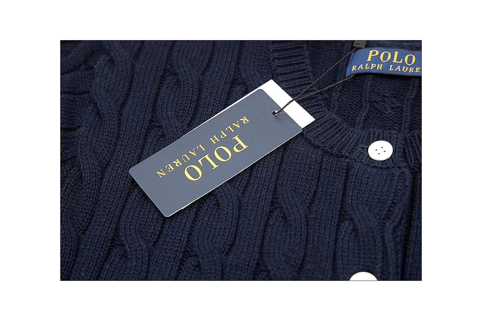 kakofindlist.com Polo Ralph Lauren Navy Cable Knit Cardigan 0960 Navy short-sleeve-knit product image thumbnail 6