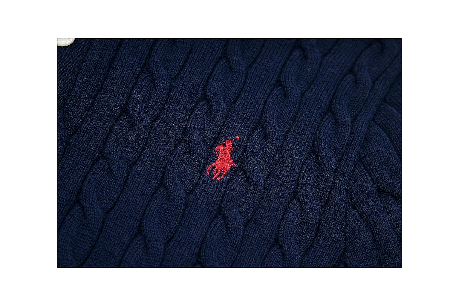 kakofindlist.com Polo Ralph Lauren Navy Cable Knit Polo 0988 Navy short-sleeve-knit product image