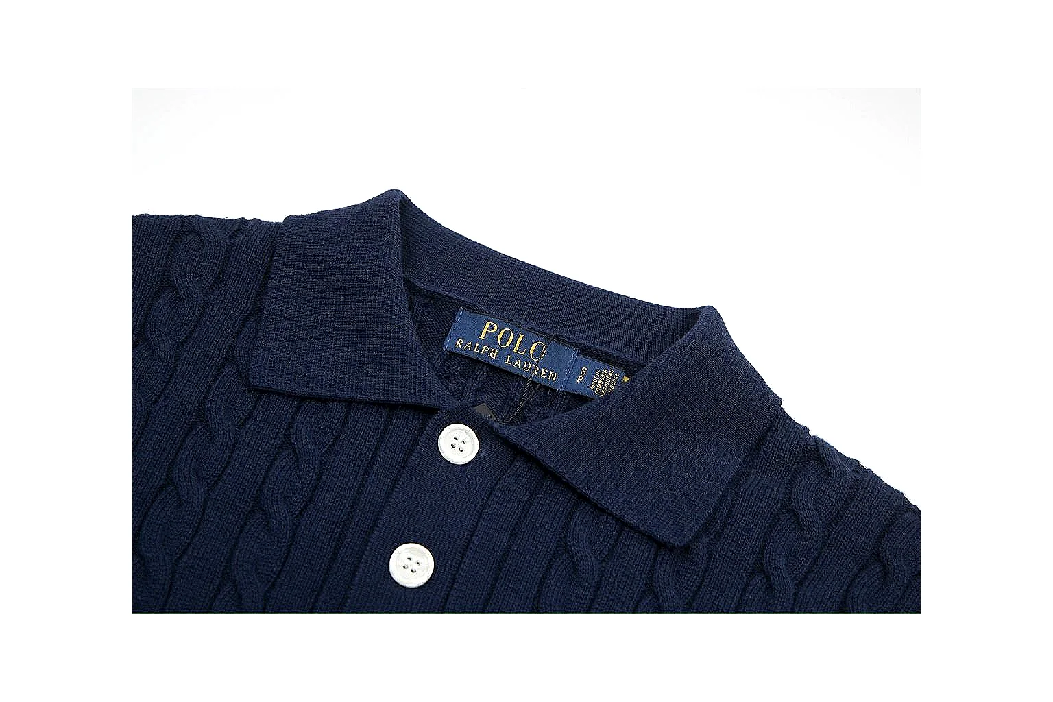 kakofindlist.com Polo Ralph Lauren Navy Cable Knit Polo 0988 Navy short-sleeve-knit product image thumbnail 4