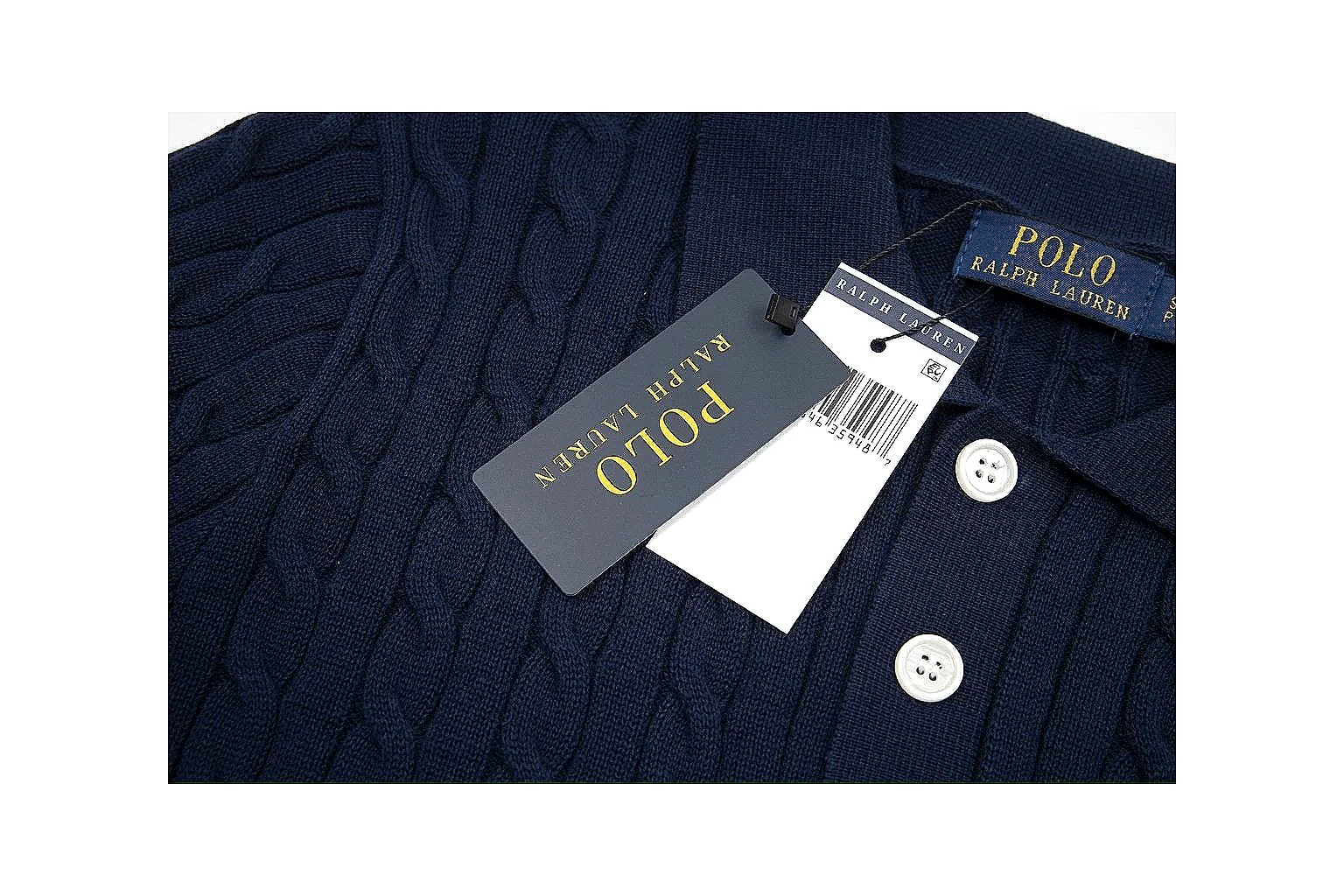 kakofindlist.com Polo Ralph Lauren Navy Cable Knit Polo 0988 Navy short-sleeve-knit product image thumbnail 6