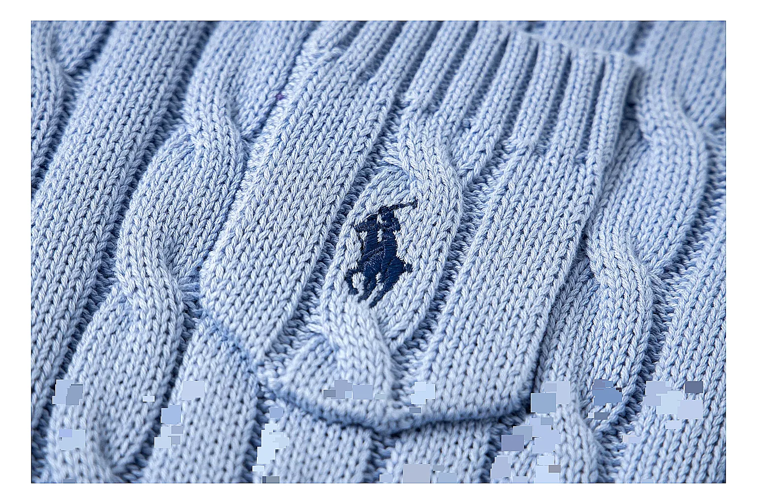 kakofindlist.com Polo Ralph Lauren Pale Blue Cable Knit Polo 0856 Pale Blue short-sleeve-knit product image