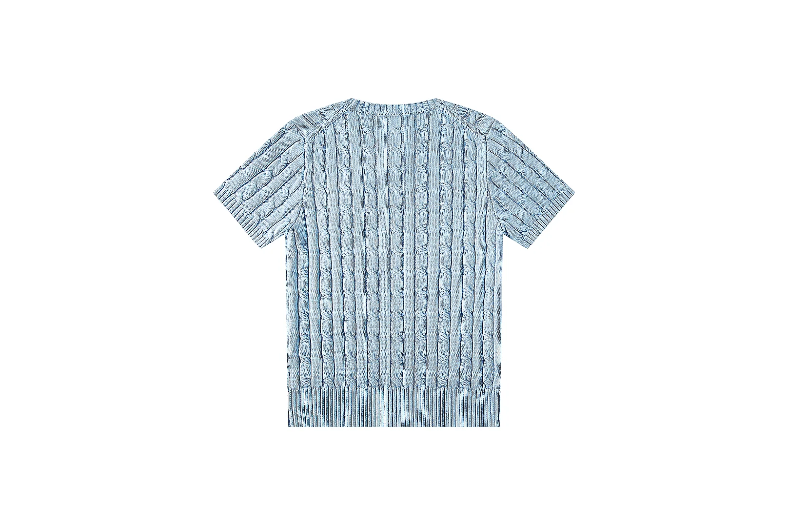 kakofindlist.com Polo Ralph Lauren Pale Blue Cable Knit Polo 0856 Pale Blue short-sleeve-knit product image thumbnail 3