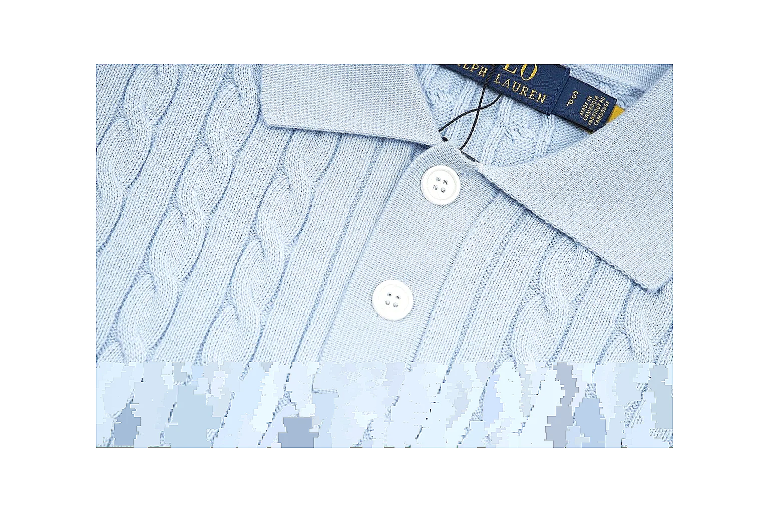 kakofindlist.com Polo Ralph Lauren Pale Blue Cable Knit Polo 0992 Pale Blue short-sleeve-knit product image