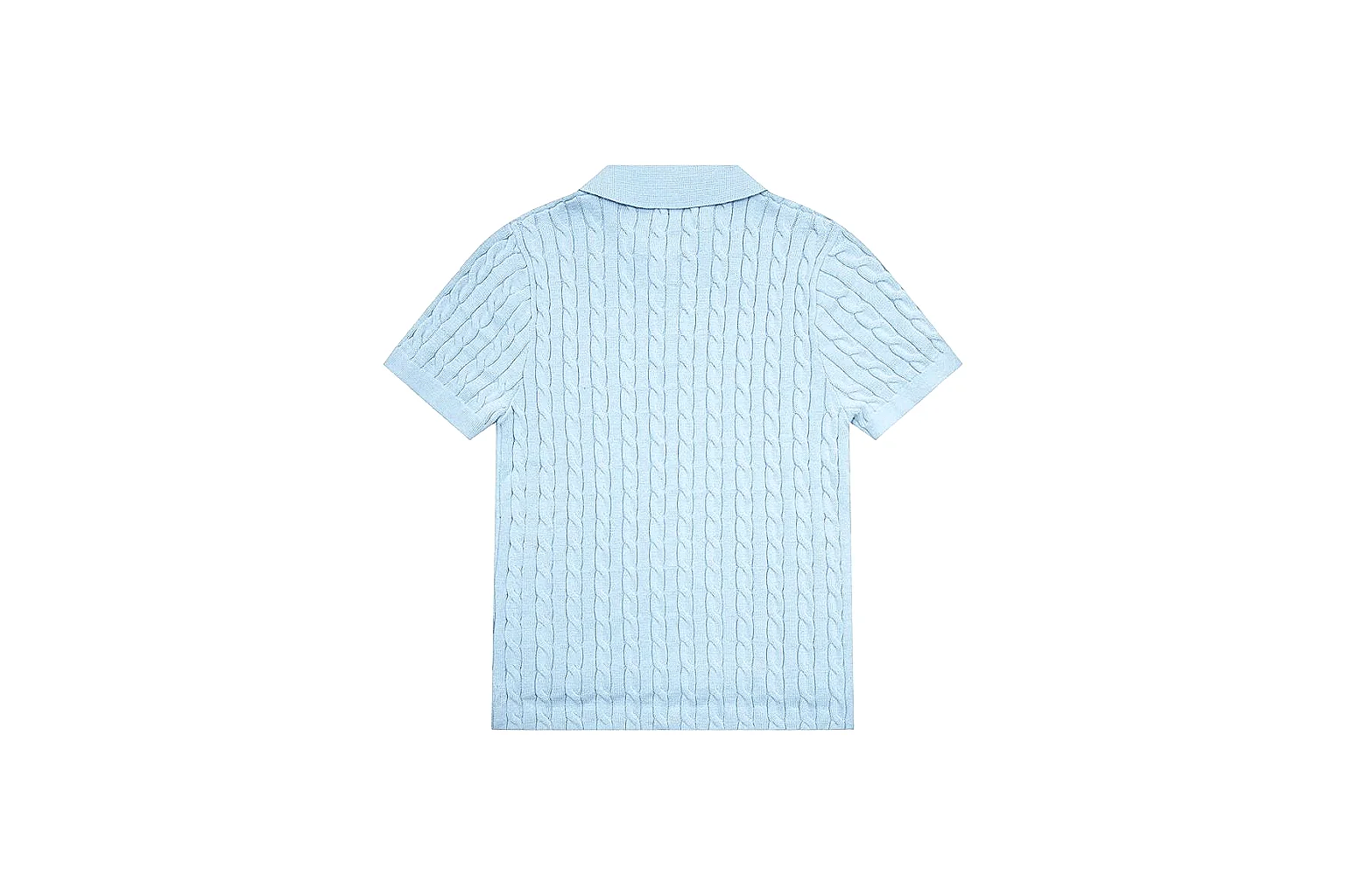 kakofindlist.com Polo Ralph Lauren Pale Blue Cable Knit Polo 0992 Pale Blue short-sleeve-knit product image thumbnail 3