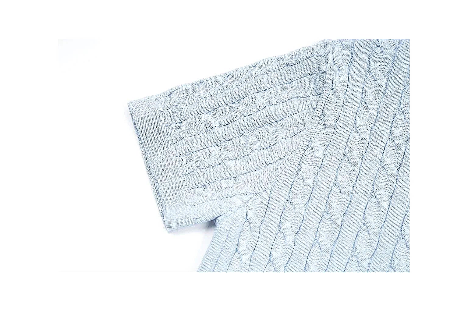 kakofindlist.com Polo Ralph Lauren Pale Blue Cable Knit Polo 0992 Pale Blue short-sleeve-knit product image thumbnail 4