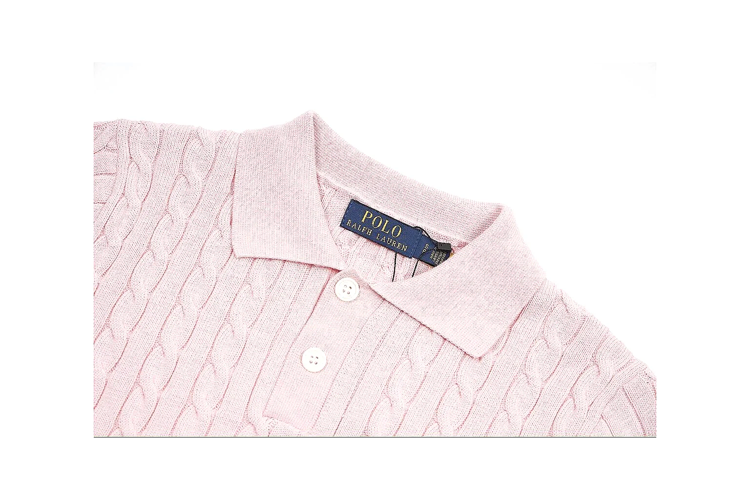kakofindlist.com Polo Ralph Lauren Pink Cable Knit Polo 0983 Pink short-sleeve-knit product image thumbnail 6