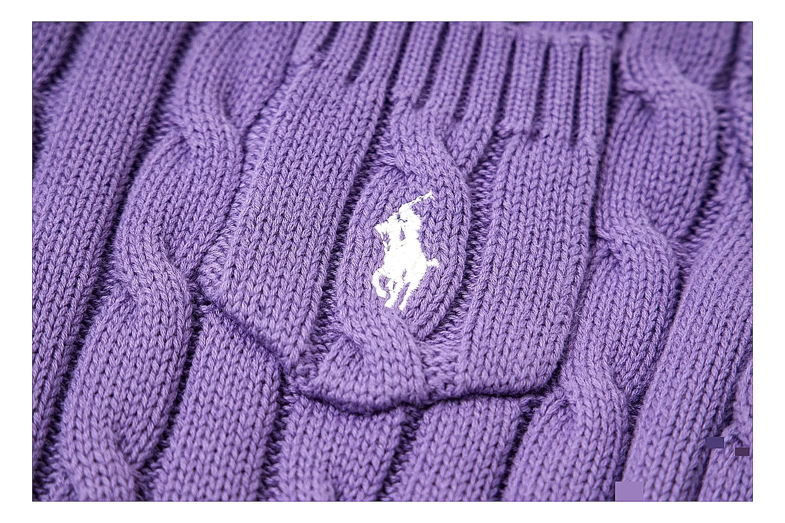 kakofindlist.com Polo Ralph Lauren Purple Cable Knit Polo 0898 Purple short-sleeve-knit product image