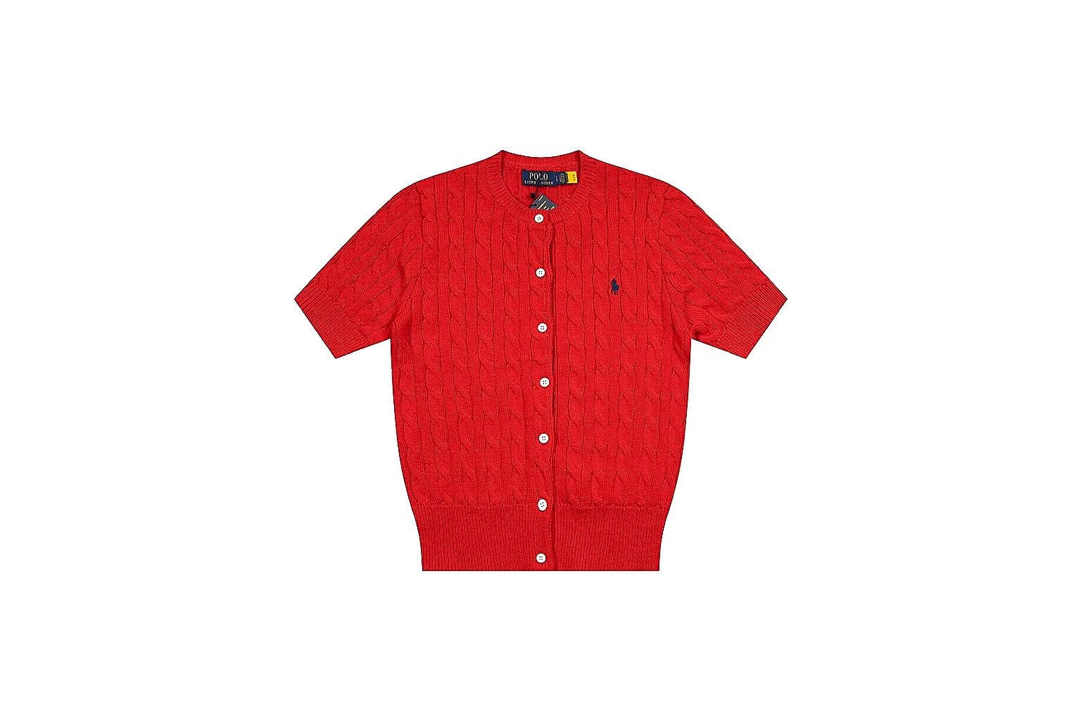 kakofindlist.com Polo Ralph Lauren Red Button Cable Knit Polo 0923 Red Button short-sleeve-knit product image