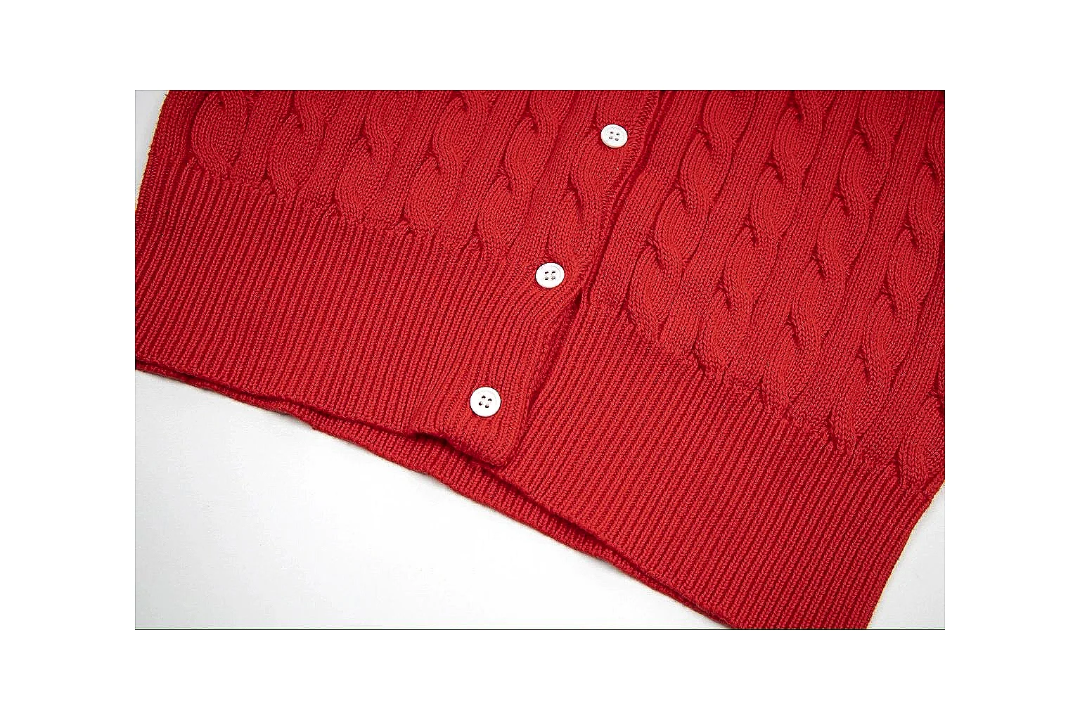 kakofindlist.com Polo Ralph Lauren Red Button Cable Knit Polo 0923 Red Button short-sleeve-knit product image thumbnail 5