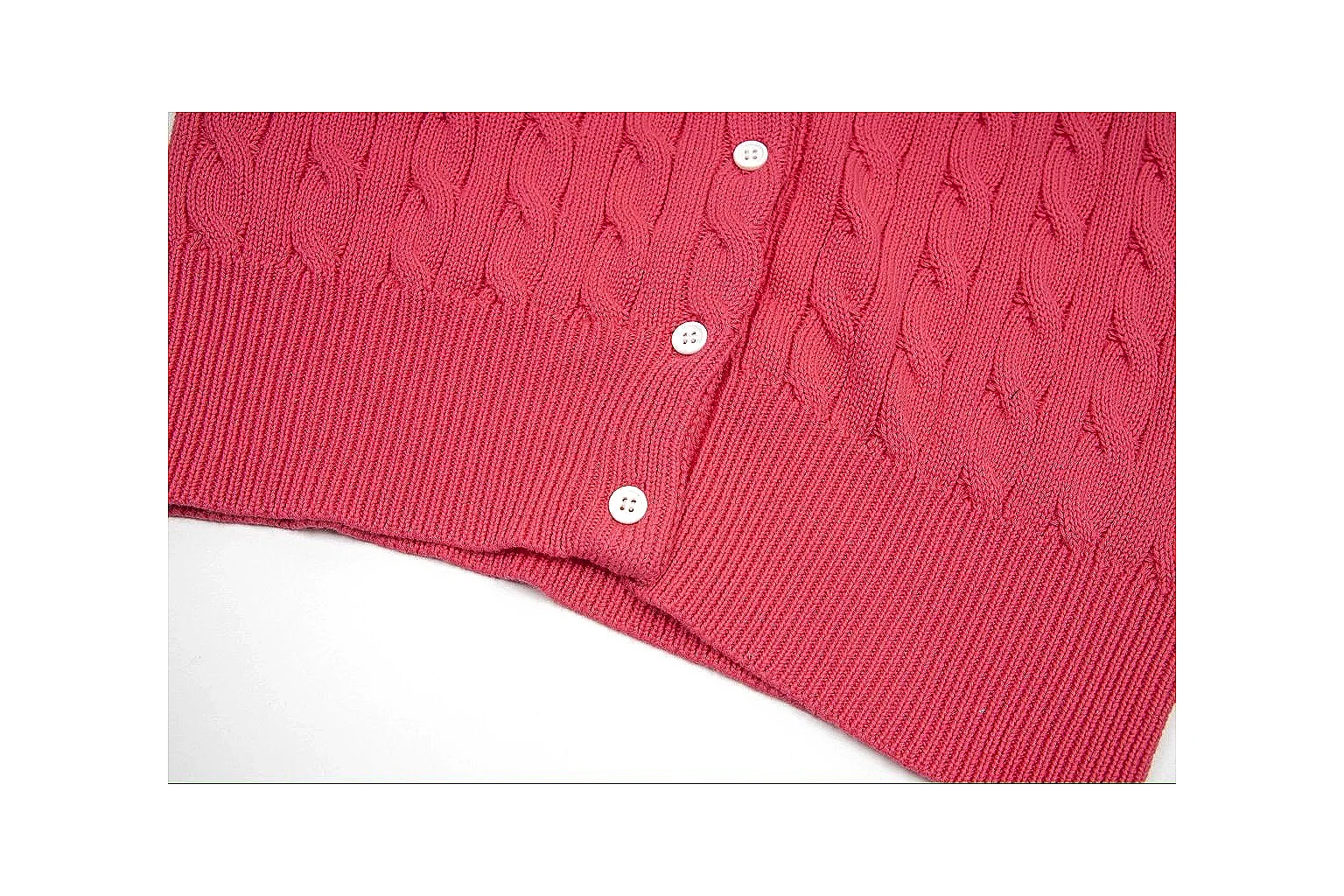 kakofindlist.com Polo Ralph Lauren Red Cable Knit Cardigan 0936 Red short-sleeve-knit product image thumbnail 4