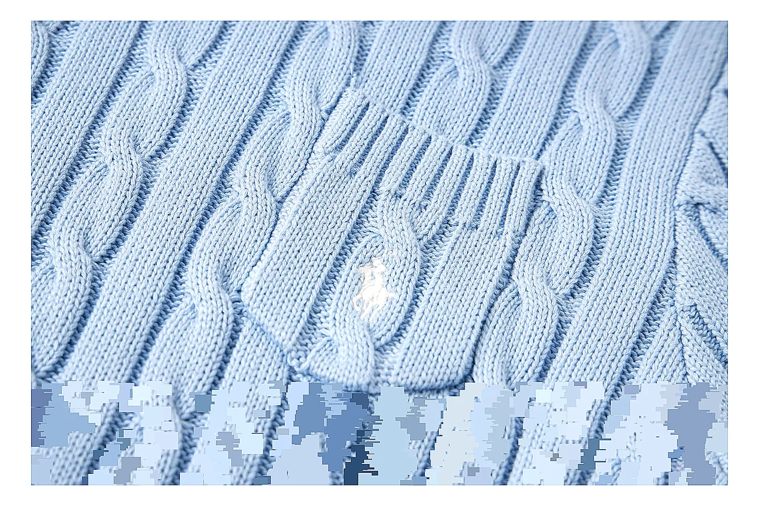 kakofindlist.com Polo Ralph Lauren Sky Blue Cable Knit Polo 0814 Sky Blue short-sleeve-knit product image