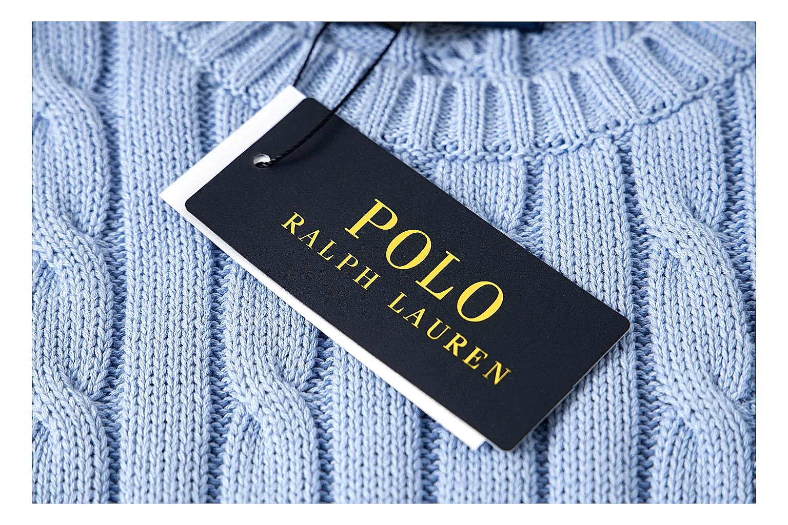 kakofindlist.com Polo Ralph Lauren Sky Blue Cable Knit Polo 0814 Sky Blue short-sleeve-knit product image thumbnail 4