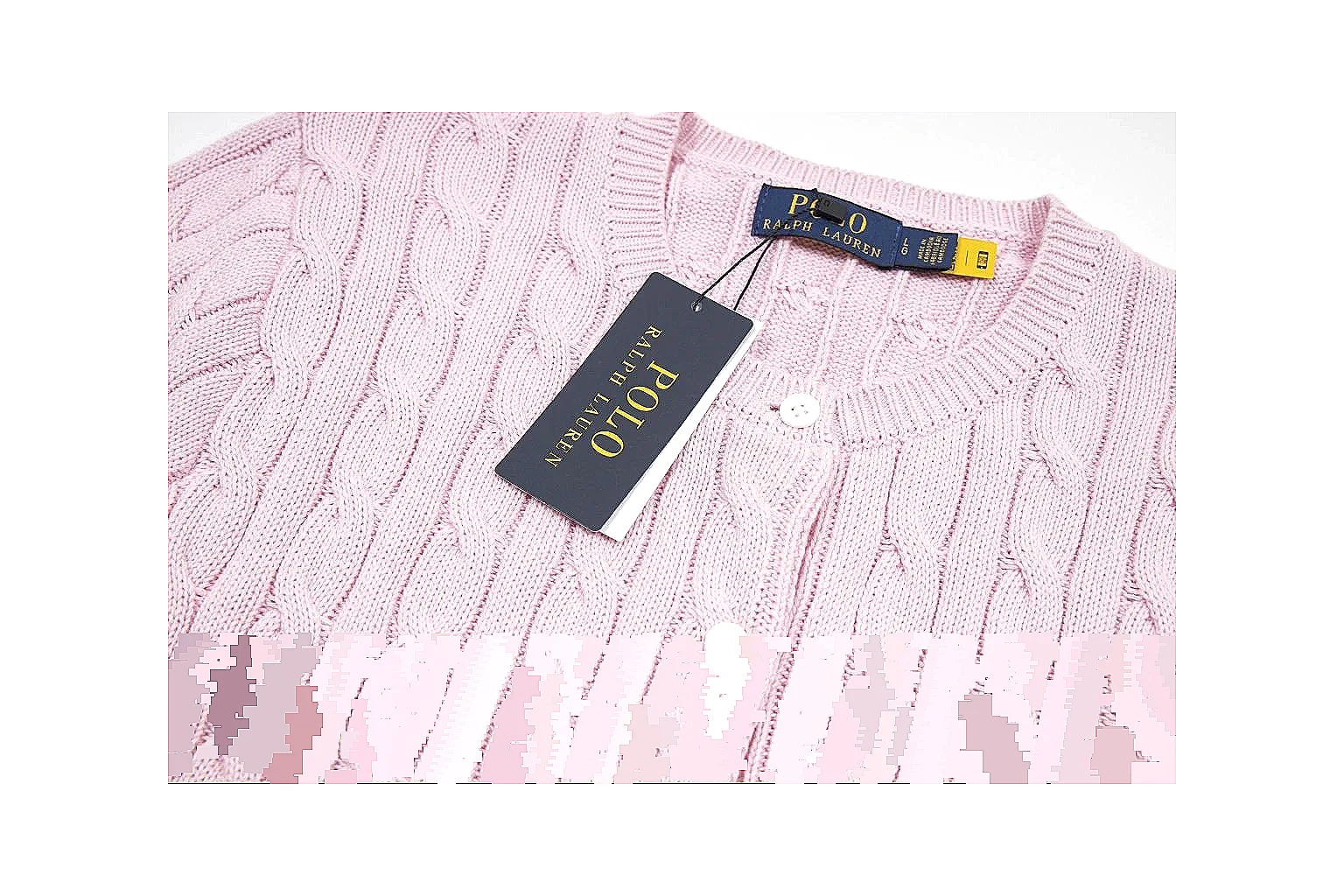 kakofindlist.com Polo Ralph Lauren Soft Pink Cable Knit Polo 0941 Soft Pink short-sleeve-knit product image