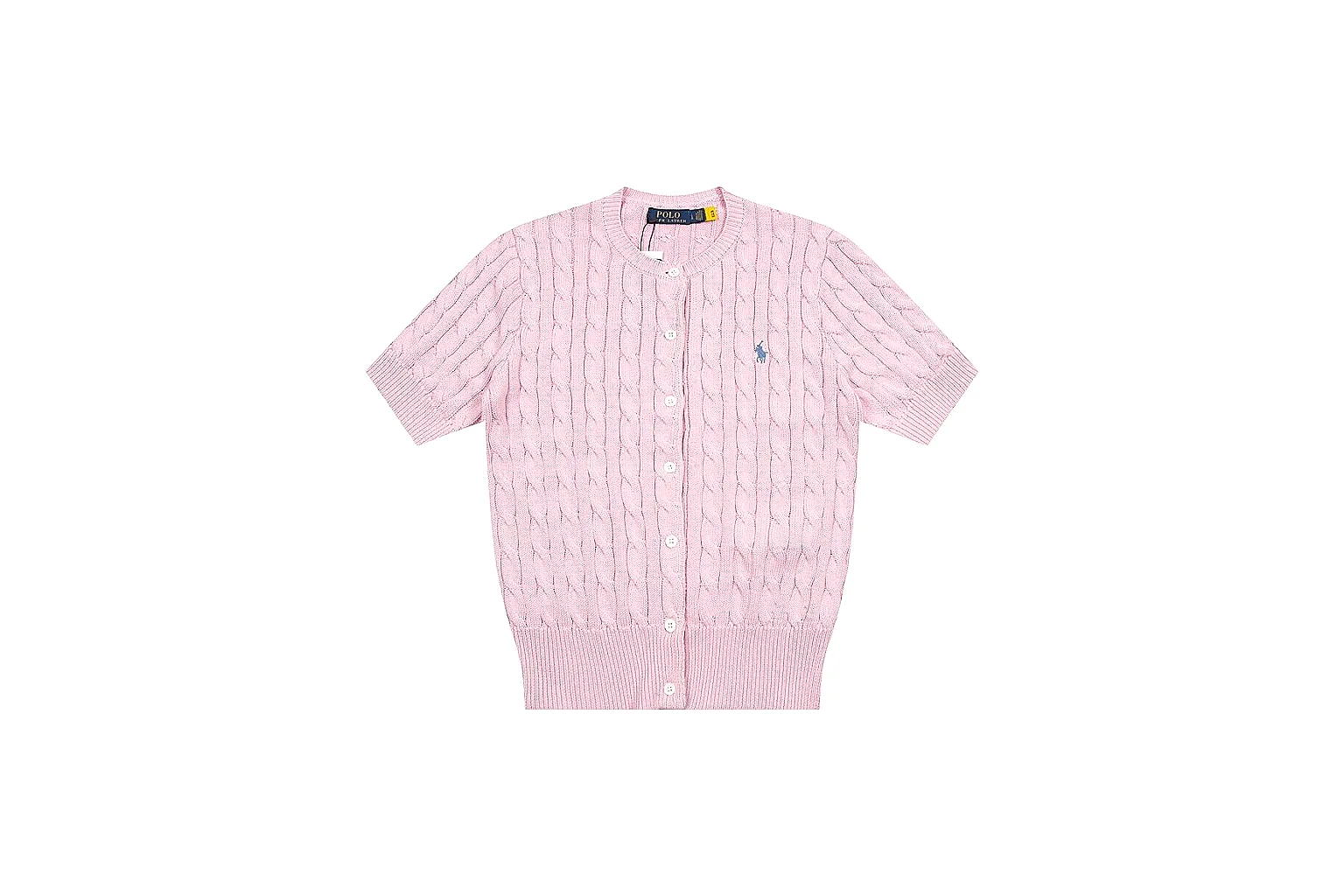 kakofindlist.com Polo Ralph Lauren Soft Pink Cable Knit Polo 0941 Soft Pink short-sleeve-knit product image thumbnail 2