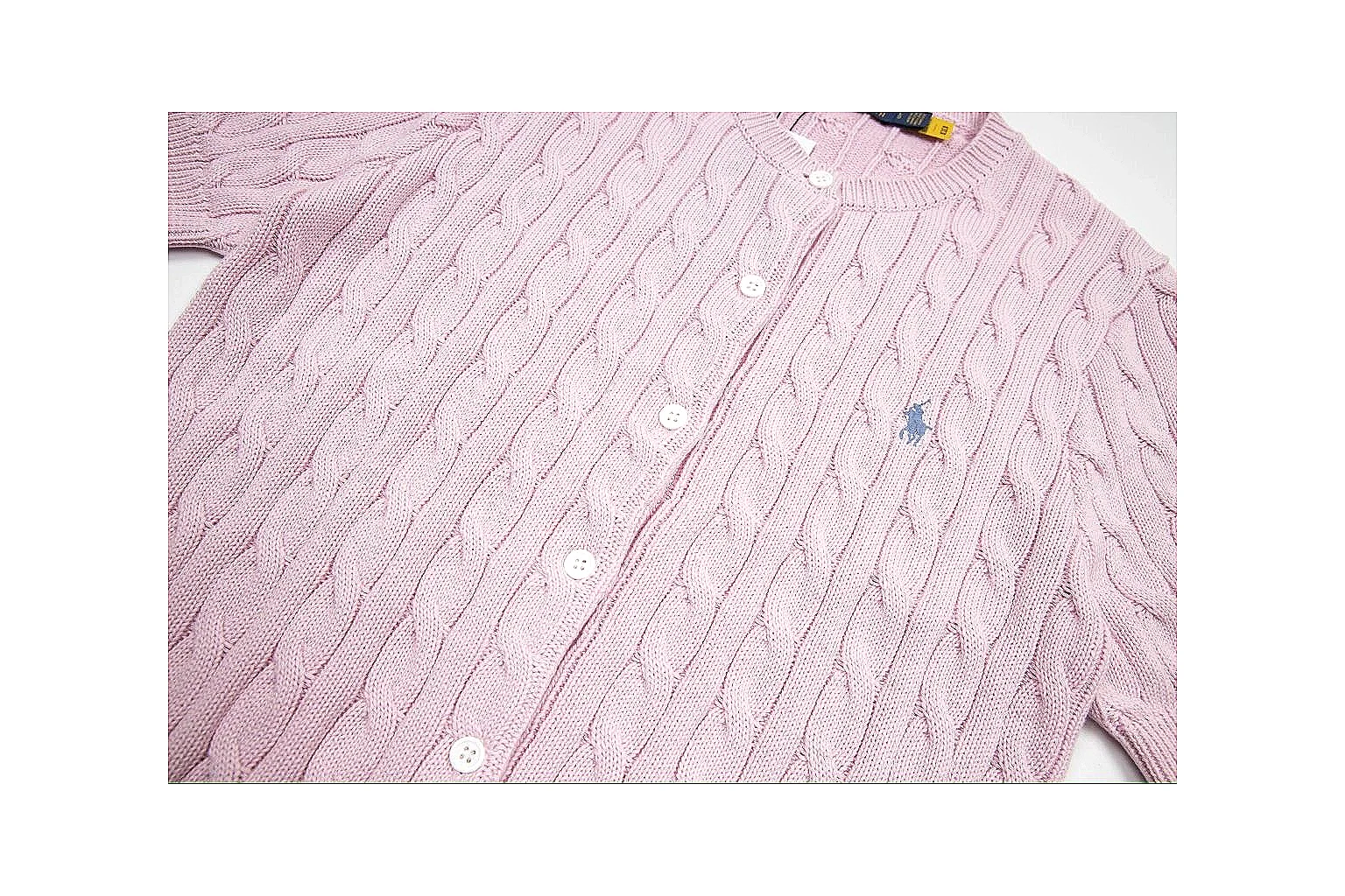 kakofindlist.com Polo Ralph Lauren Soft Pink Cable Knit Polo 0941 Soft Pink short-sleeve-knit product image thumbnail 5