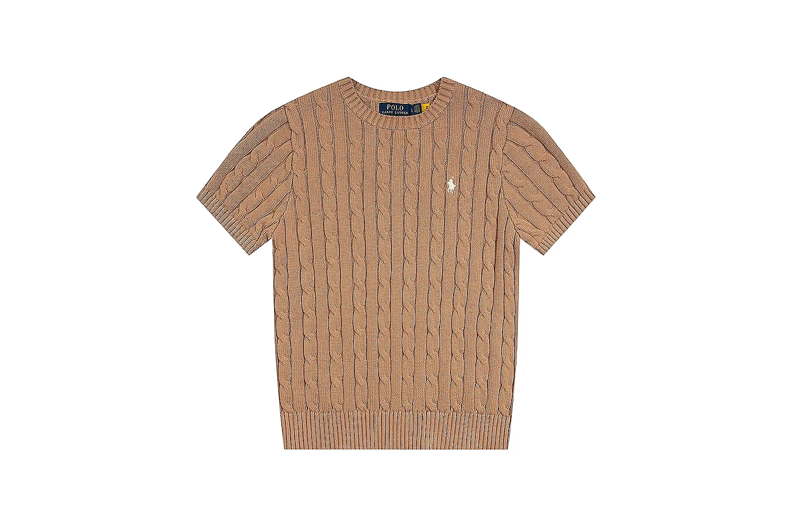 kakofindlist.com Polo Ralph Lauren Tan Cable Knit Polo 0667 Tan short-sleeve-knit product image