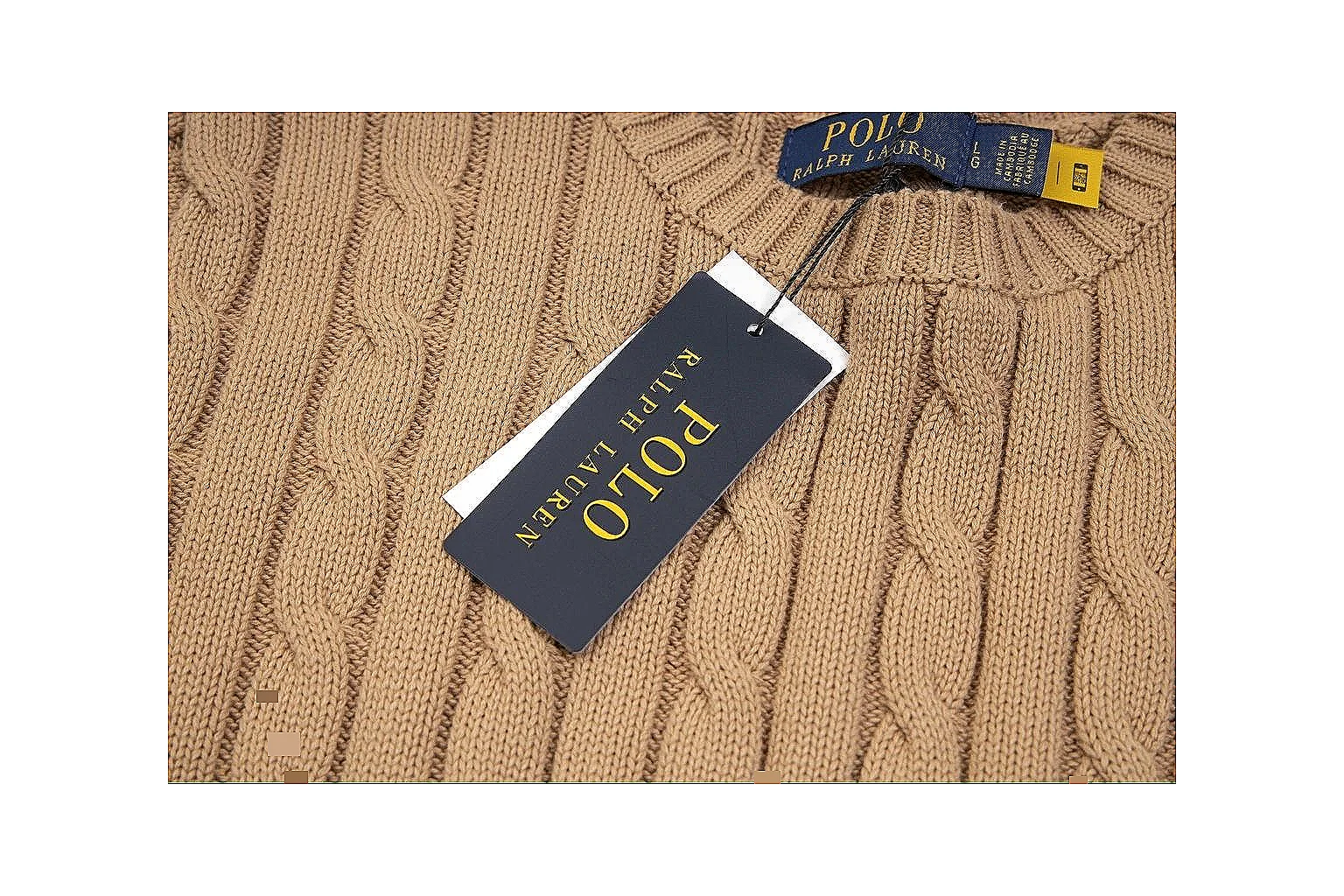 kakofindlist.com Polo Ralph Lauren Tan Cable Knit Polo 0667 Tan short-sleeve-knit product image thumbnail 2