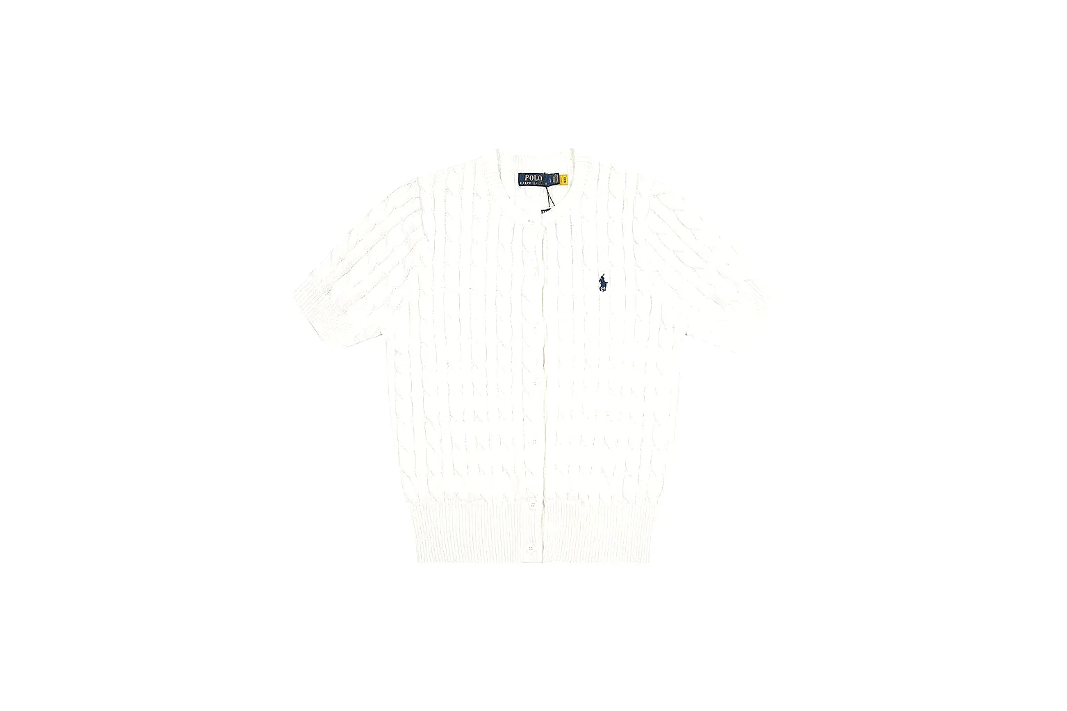 kakofindlist.com Polo Ralph Lauren White Cable Knit Polo 0955 White short-sleeve-knit product image thumbnail 2