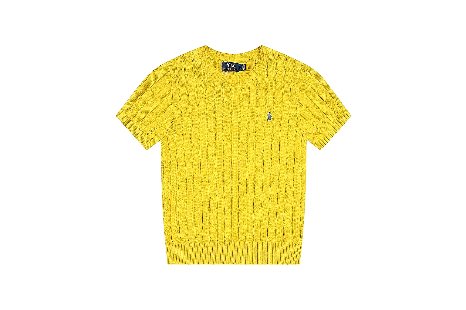 kakofindlist.com Polo Ralph Lauren Yellow Cable Knit Polo 0652 Yellow short-sleeve-knit product image