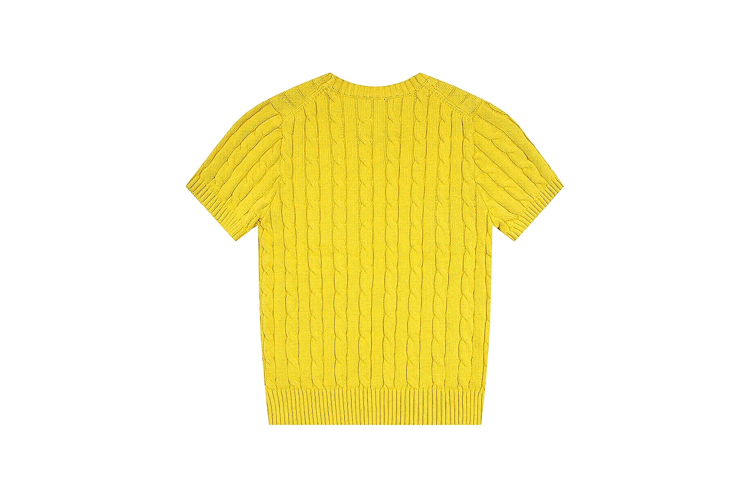 kakofindlist.com Polo Ralph Lauren Yellow Cable Knit Polo 0652 Yellow short-sleeve-knit product image thumbnail 3