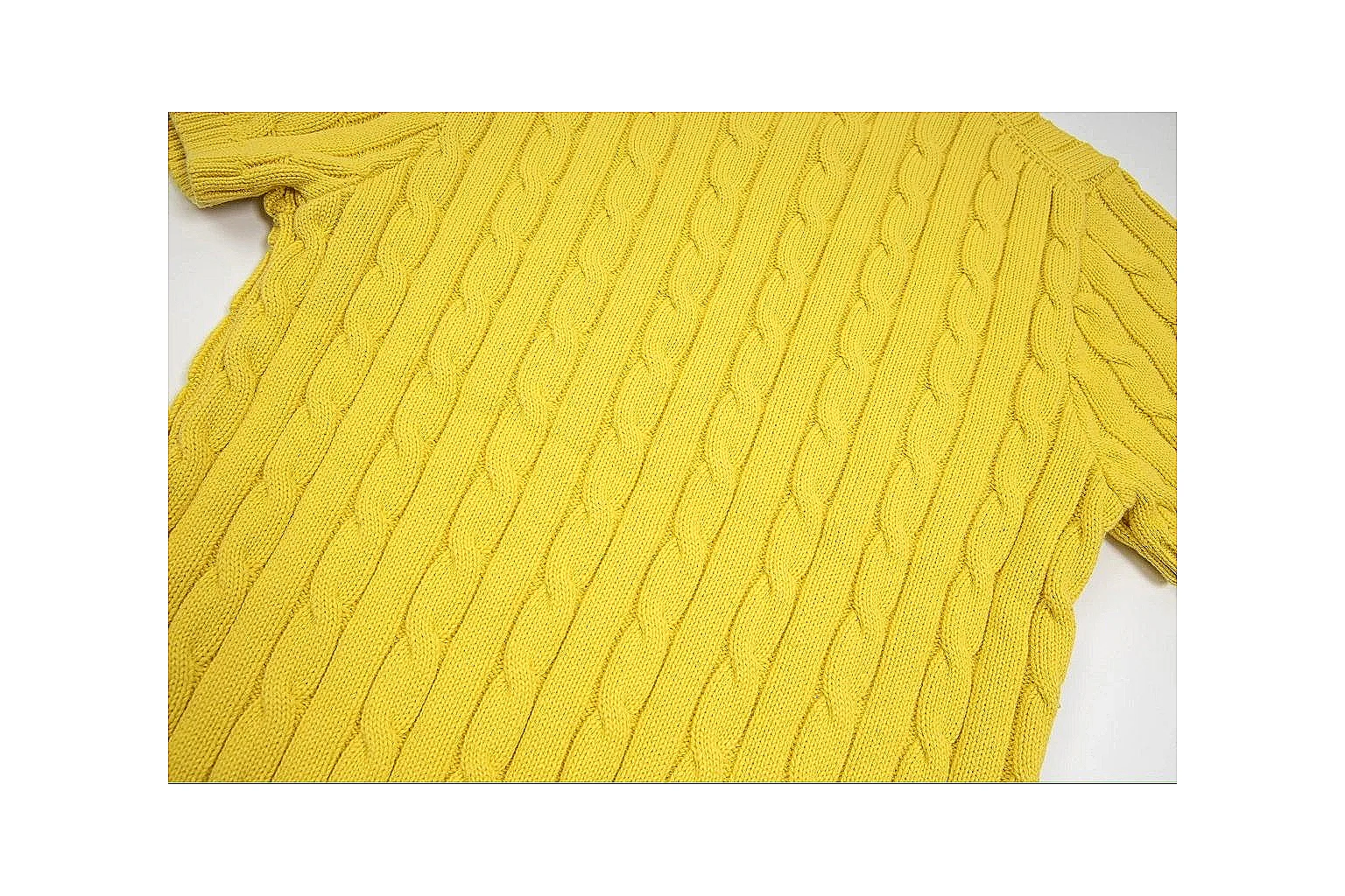 kakofindlist.com Polo Ralph Lauren Yellow Cable Knit Polo 0652 Yellow short-sleeve-knit product image thumbnail 4