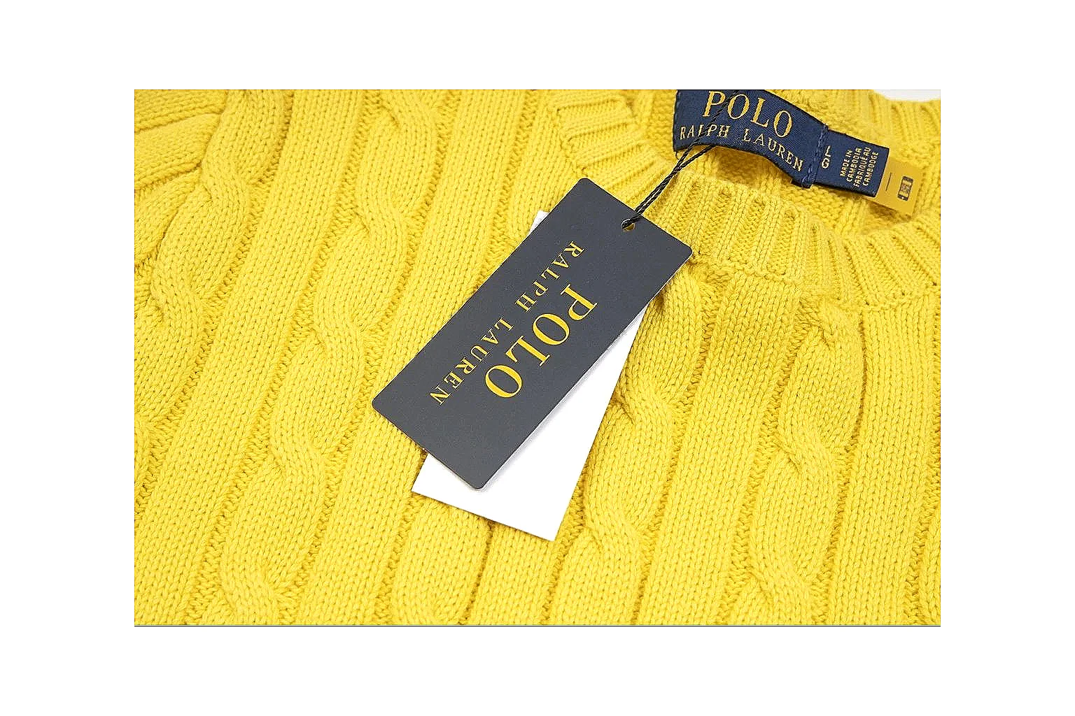 kakofindlist.com Polo Ralph Lauren Yellow Cable Knit Polo 0652 Yellow short-sleeve-knit product image thumbnail 6