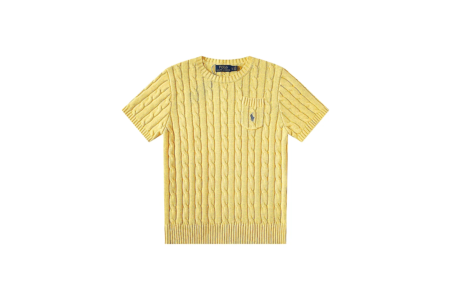 kakofindlist.com Polo Ralph Lauren Yellow Rib Cable Knit Polo 0807 Yellow short-sleeve-knit product image thumbnail 2