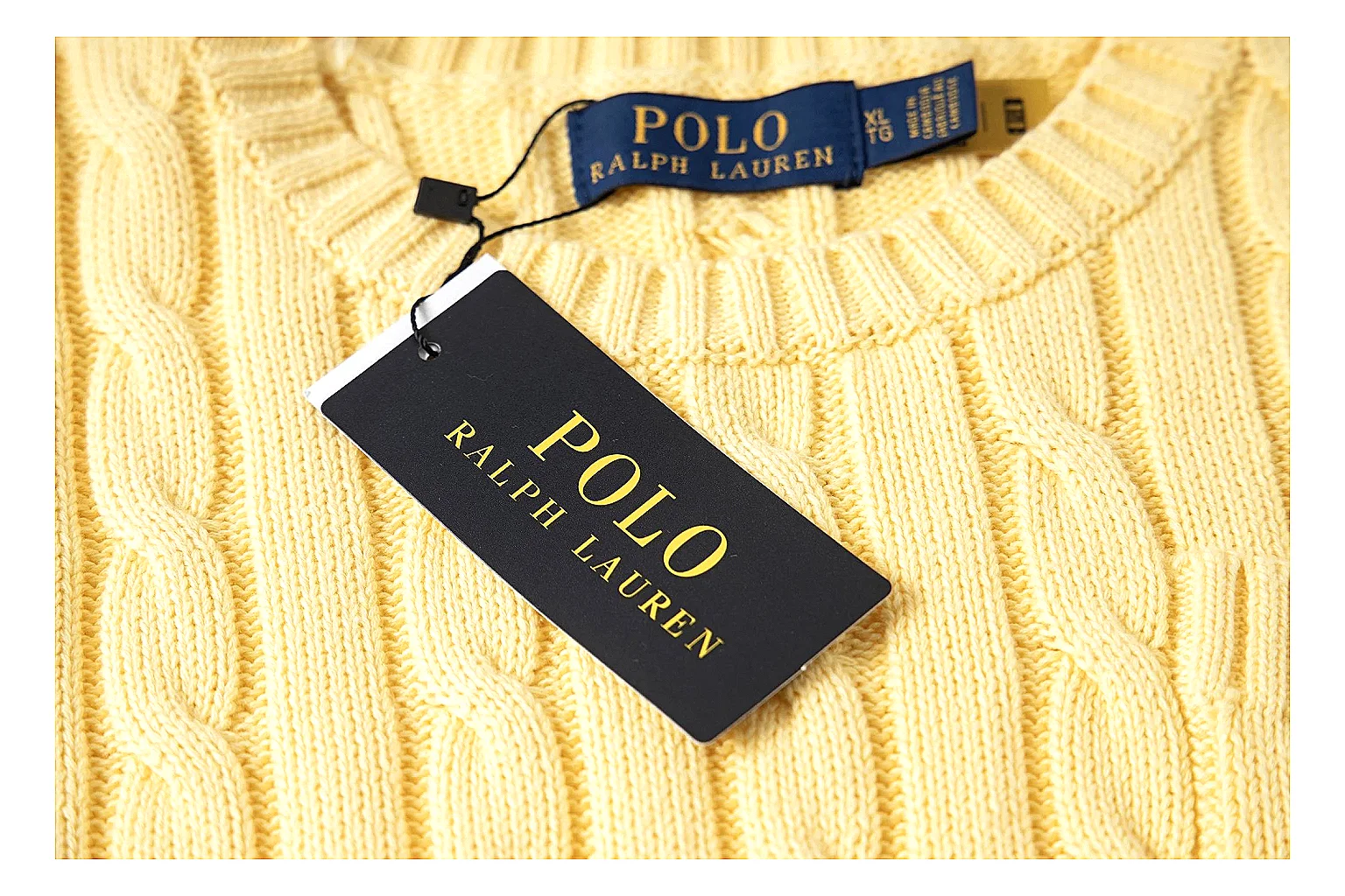 kakofindlist.com Polo Ralph Lauren Yellow Rib Cable Knit Polo 0807 Yellow short-sleeve-knit product image thumbnail 4