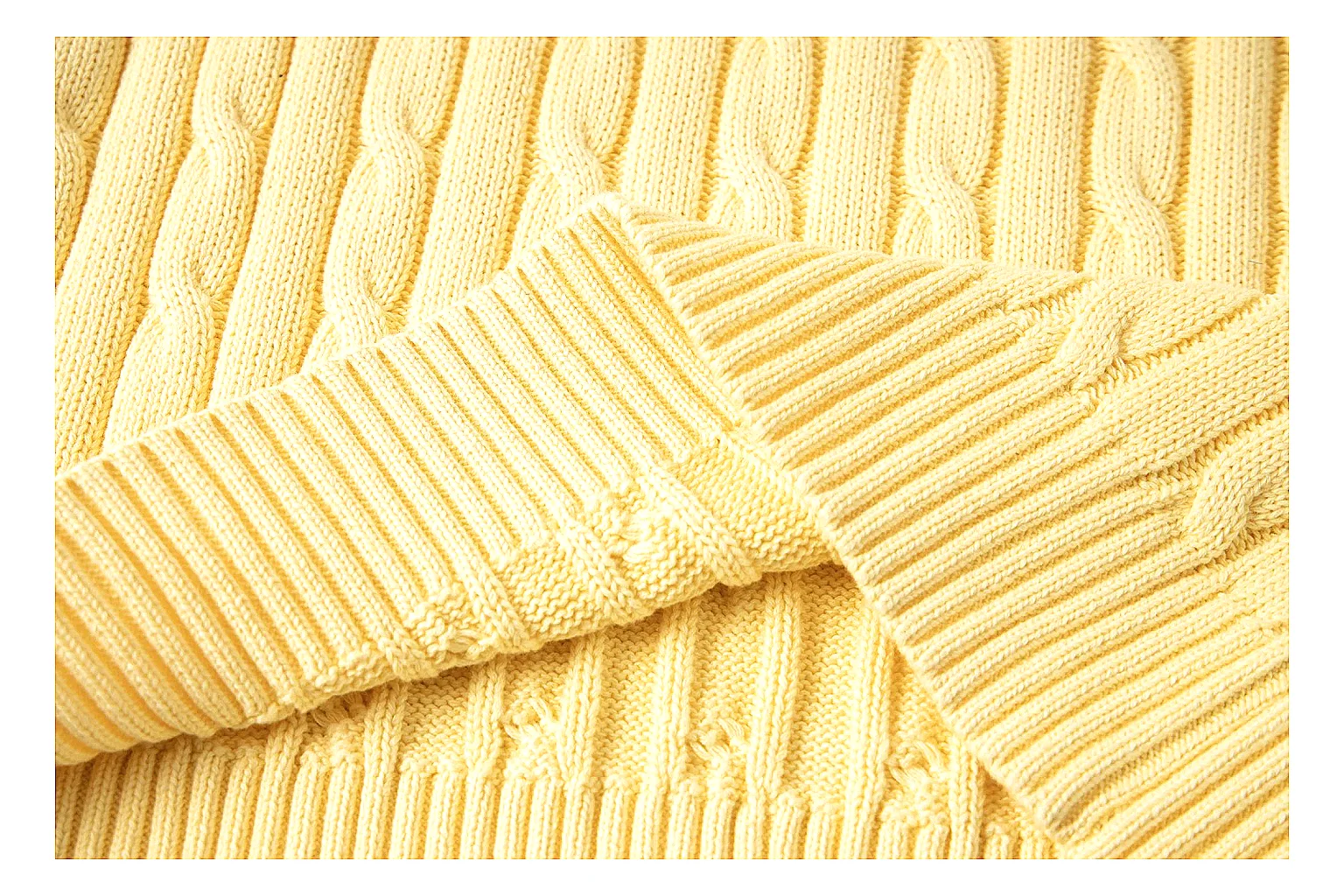 kakofindlist.com Polo Ralph Lauren Yellow Rib Cable Knit Polo 0807 Yellow short-sleeve-knit product image thumbnail 5