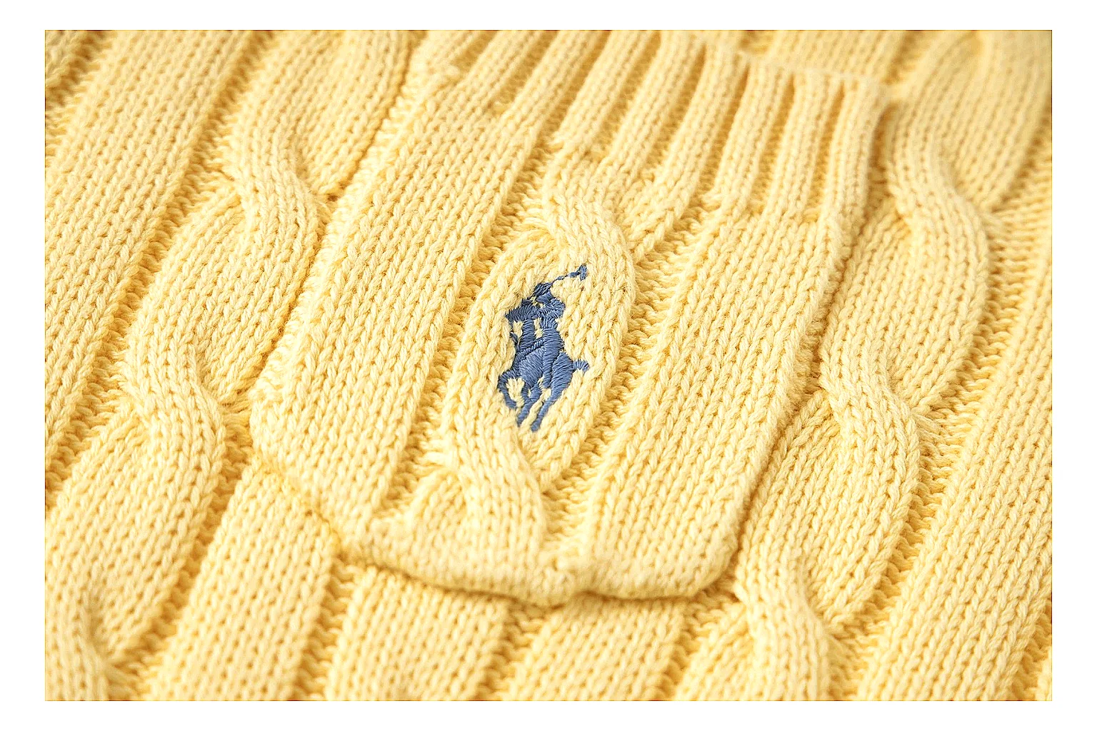 kakofindlist.com Polo Ralph Lauren Yellow Rib Cable Knit Polo 0807 Yellow short-sleeve-knit product image thumbnail 6