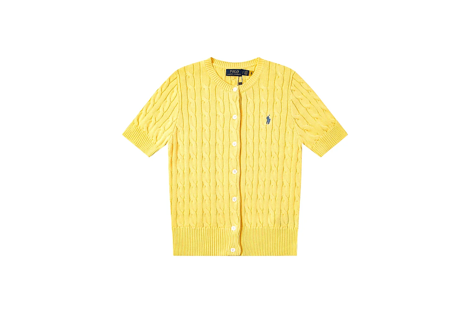 kakofindlist.com Polo Ralph Lauren Yellow Cable Knit Polo 0964 Yellow short-sleeve-knit product image thumbnail 2