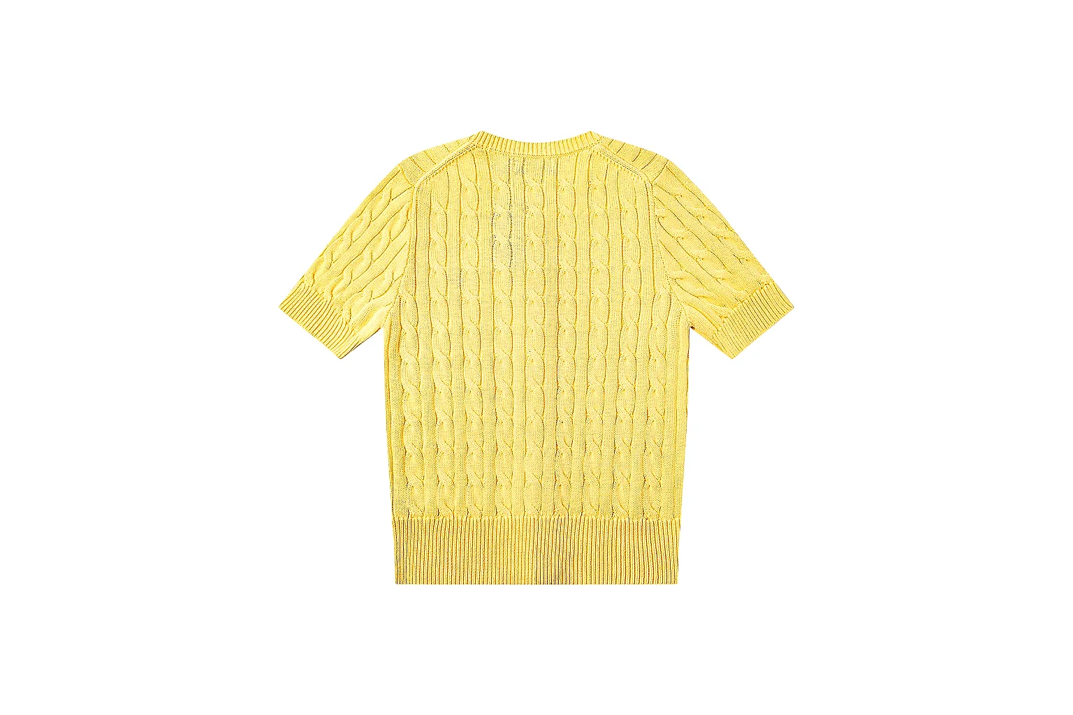 kakofindlist.com Polo Ralph Lauren Yellow Cable Knit Polo 0964 Yellow short-sleeve-knit product image thumbnail 3