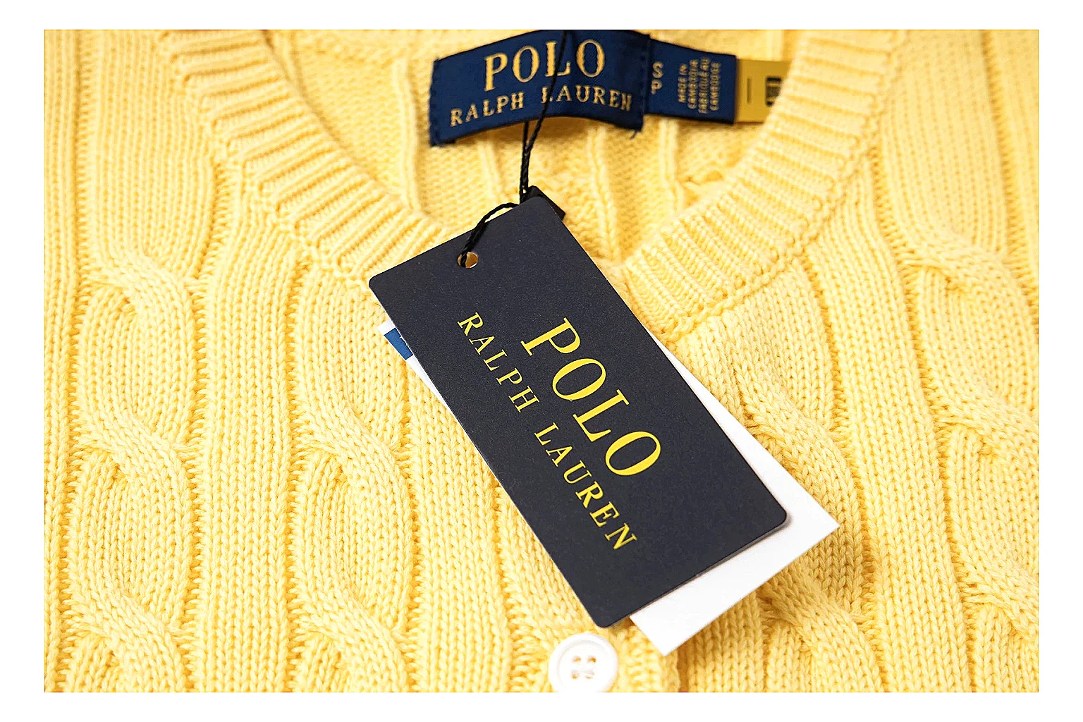 kakofindlist.com Polo Ralph Lauren Yellow Cable Knit Polo 0964 Yellow short-sleeve-knit product image thumbnail 5