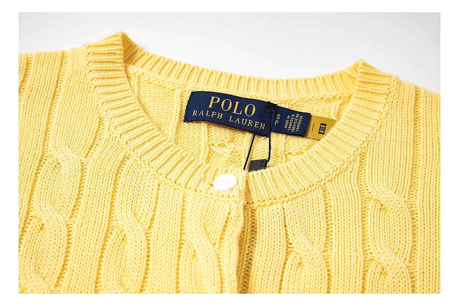 kakofindlist.com Polo Ralph Lauren Yellow Cable Knit Polo 0964 Yellow short-sleeve-knit product image thumbnail 6