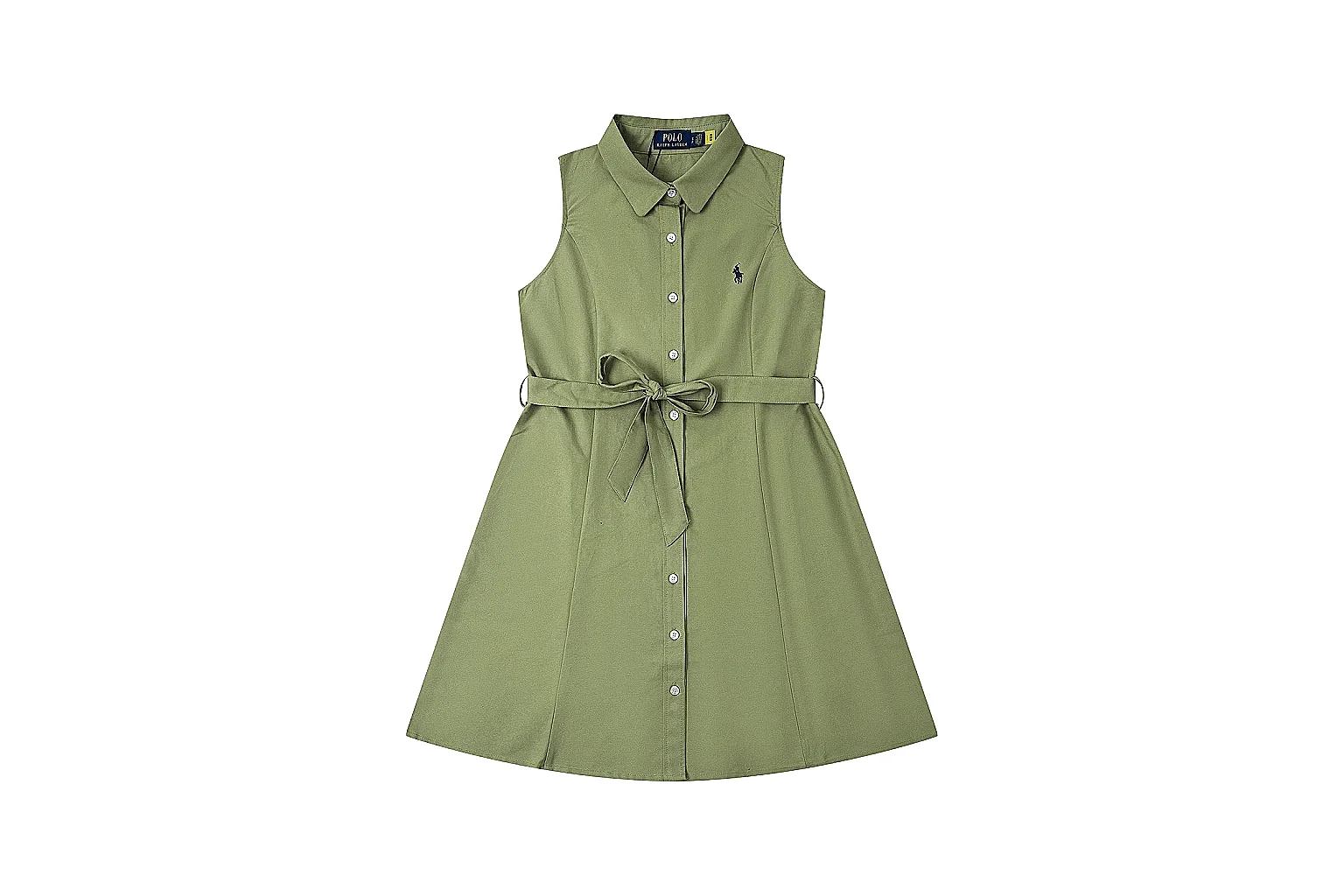kakofindlist.com Polo Ralph Lauren Olive Belted Shirt Dress 0543 Olive sleeveless-dress product image