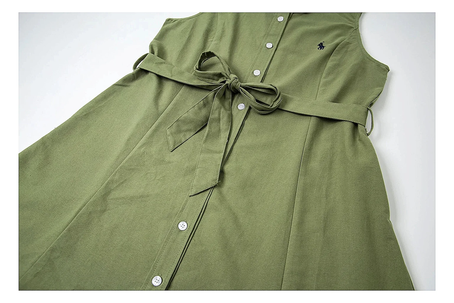 kakofindlist.com Polo Ralph Lauren Olive Belted Shirt Dress 0543 Olive sleeveless-dress product image thumbnail 4