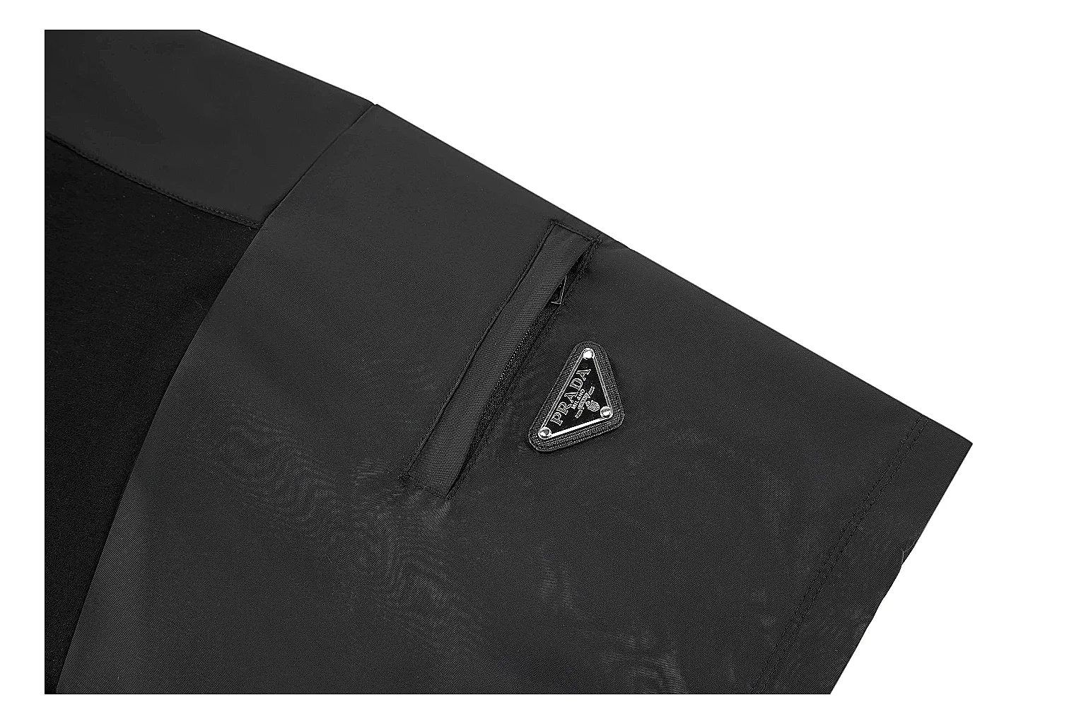 kakofindlist.com Prada Black Nylon Panel Tee 0191 Black short-sleeve-tee product image thumbnail 5