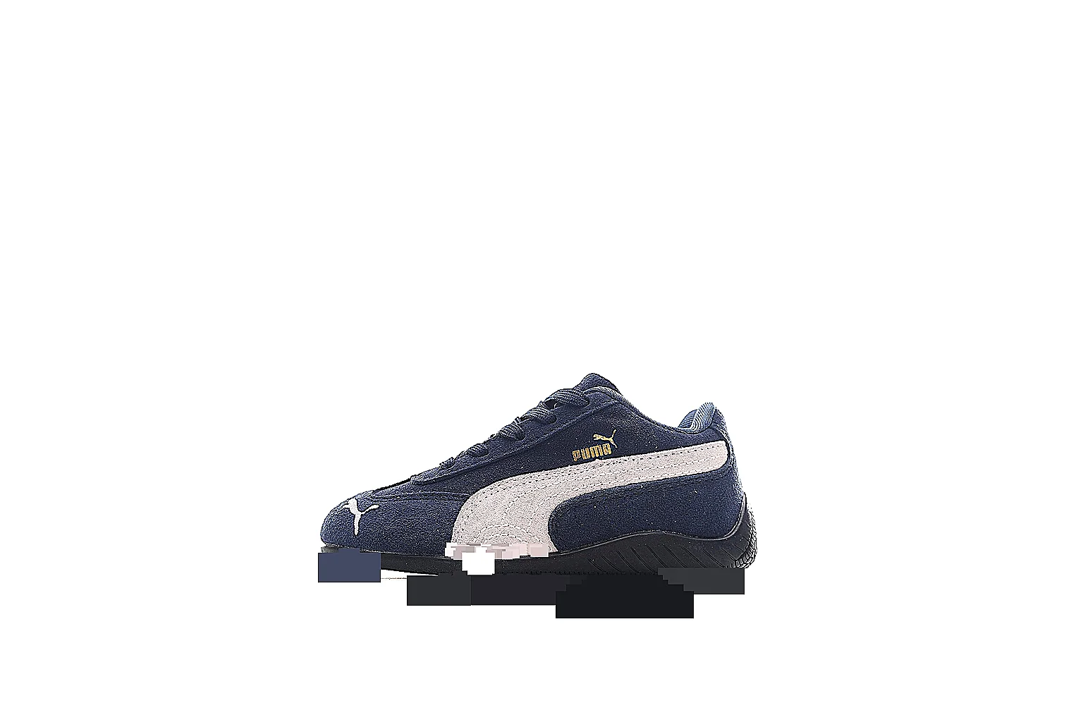 CNY 260 Puma navy low profile sneaker with white side stripe